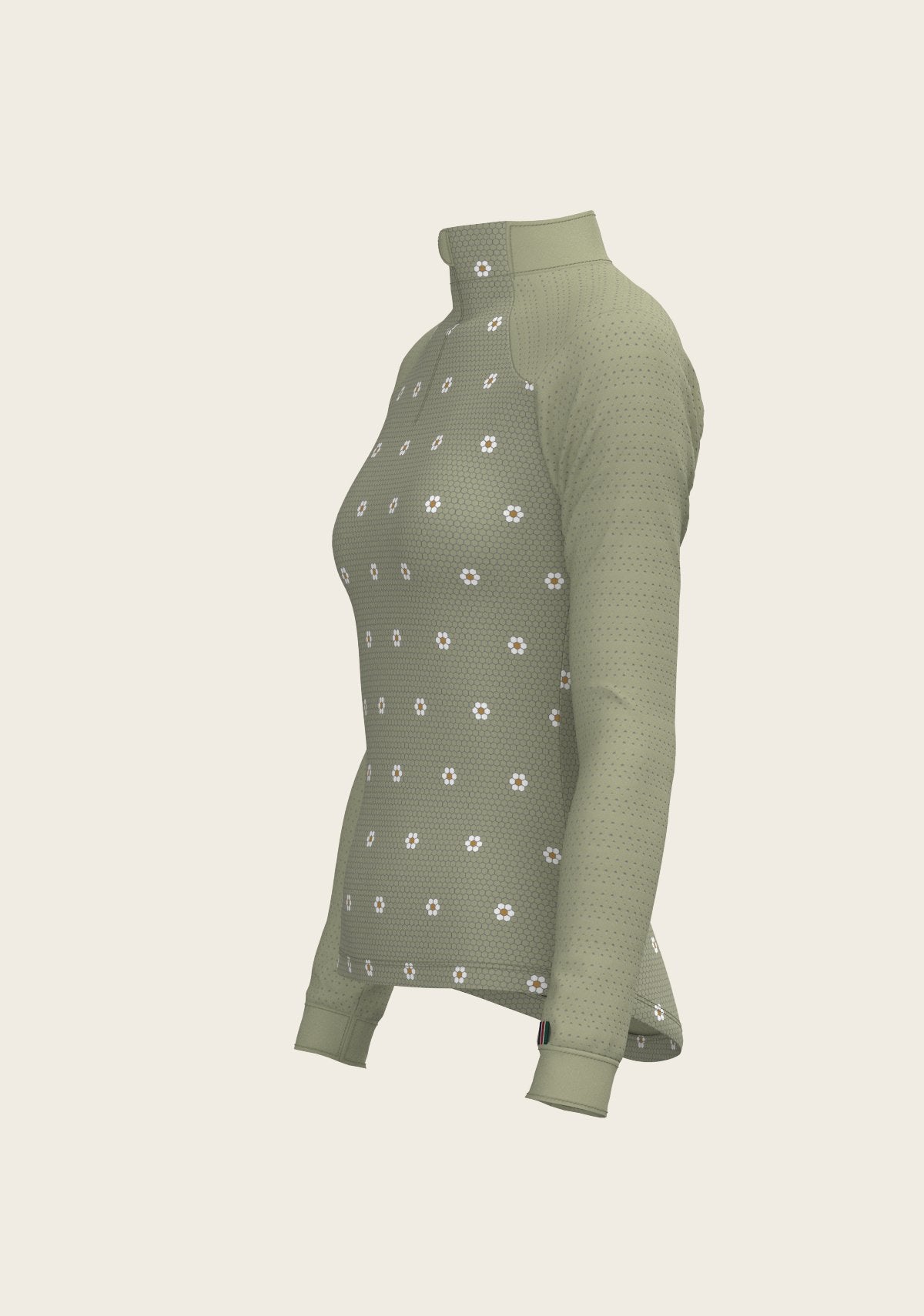 Mosaic Daises in Olive Long Sleeve Sport Sun Shirt - Espoir Equestrian - Equiluxe Tack