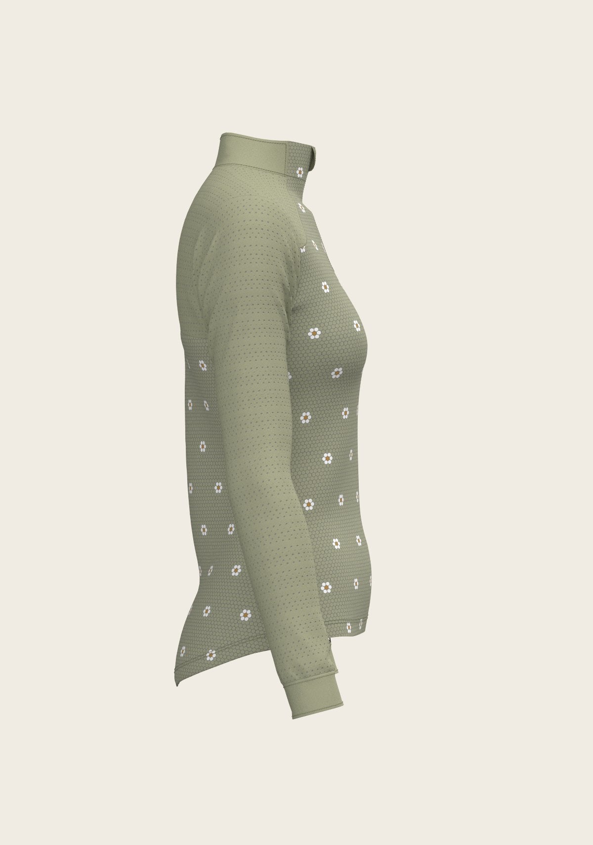 Mosaic Daises in Olive Long Sleeve Sport Sun Shirt - Espoir Equestrian - Equiluxe Tack