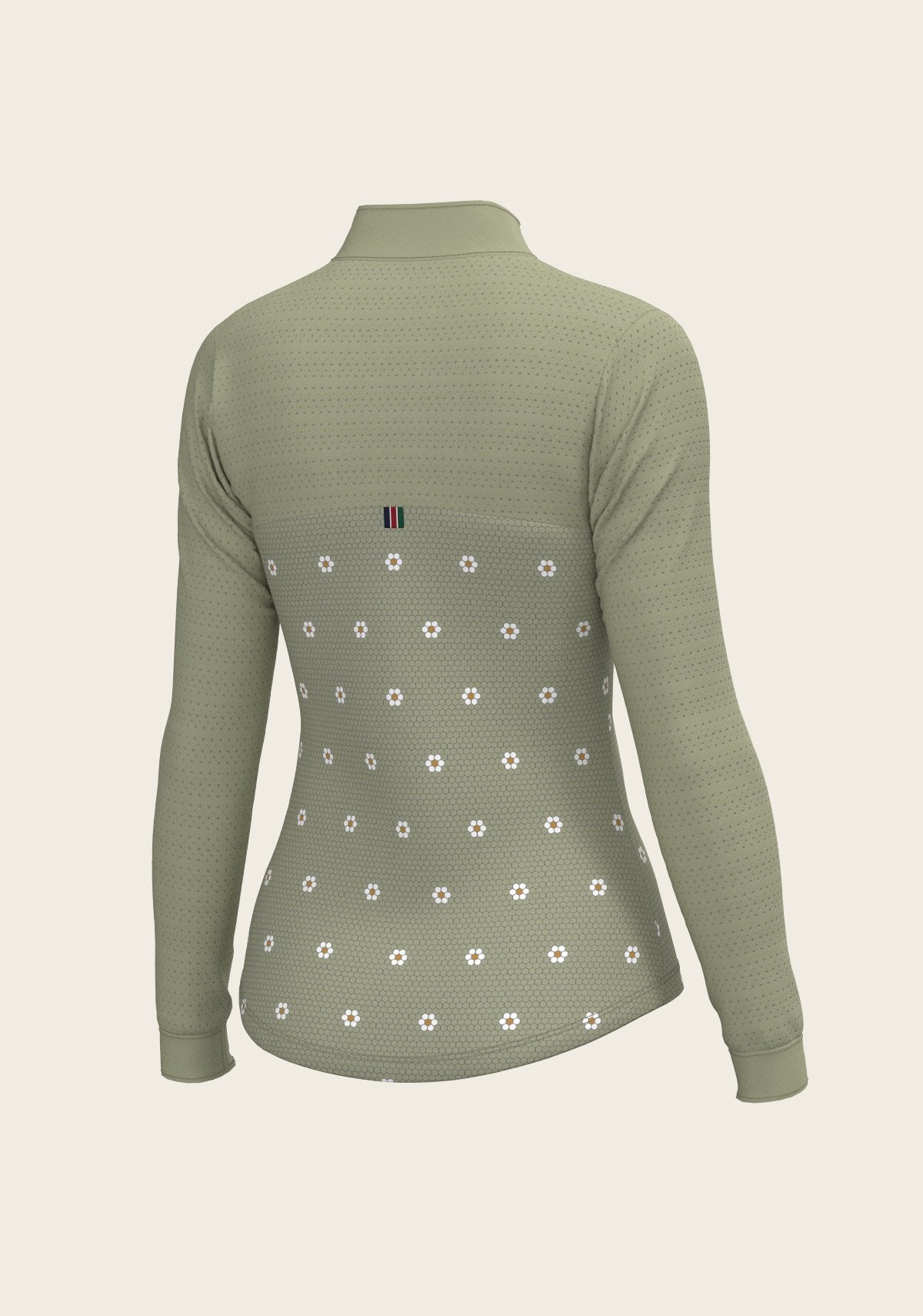 Mosaic Daises in Olive Long Sleeve Sport Sun Shirt - Espoir Equestrian - Equiluxe Tack