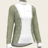 Mosaic Daises in Olive Short Pleated Long Sleeve Show Shirt - Espoir Equestrian - Equiluxe Tack