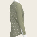 Mosaic Daises in Olive Short Pleated Long Sleeve Show Shirt - Espoir Equestrian - Equiluxe Tack