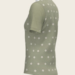 Mosaic Daises in Olive Short Pleated Short Sleeve Show Shirt - Espoir Equestrian - Equiluxe Tack