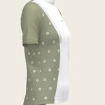 Mosaic Daises in Olive Short Pleated Short Sleeve Show Shirt - Espoir Equestrian - Equiluxe Tack