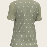 Mosaic Daises in Olive Short Pleated Short Sleeve Show Shirt - Espoir Equestrian - Equiluxe Tack