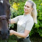 Mosaic Daises in Olive Short Sleeve Sport Sun Shirt - Espoir Equestrian - Equiluxe Tack