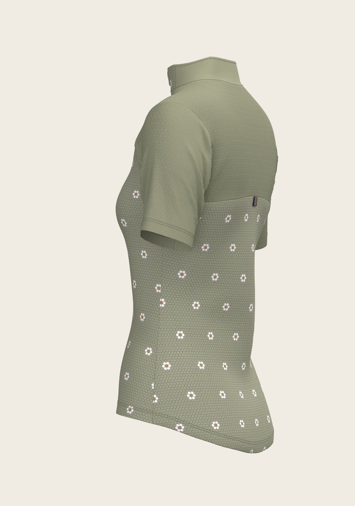 Mosaic Daises in Olive Short Sleeve Sport Sun Shirt - Espoir Equestrian - Equiluxe Tack