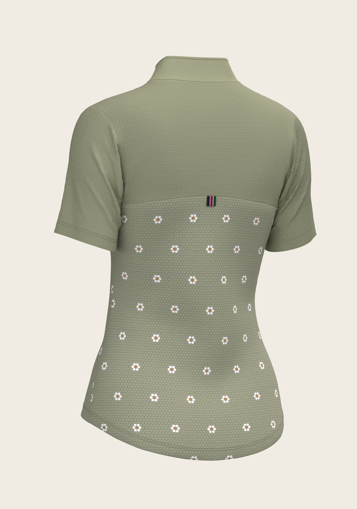 Mosaic Daises in Olive Short Sleeve Sport Sun Shirt - Espoir Equestrian - Equiluxe Tack