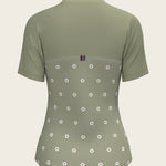 Mosaic Daises in Olive Short Sleeve Sport Sun Shirt - Espoir Equestrian - Equiluxe Tack