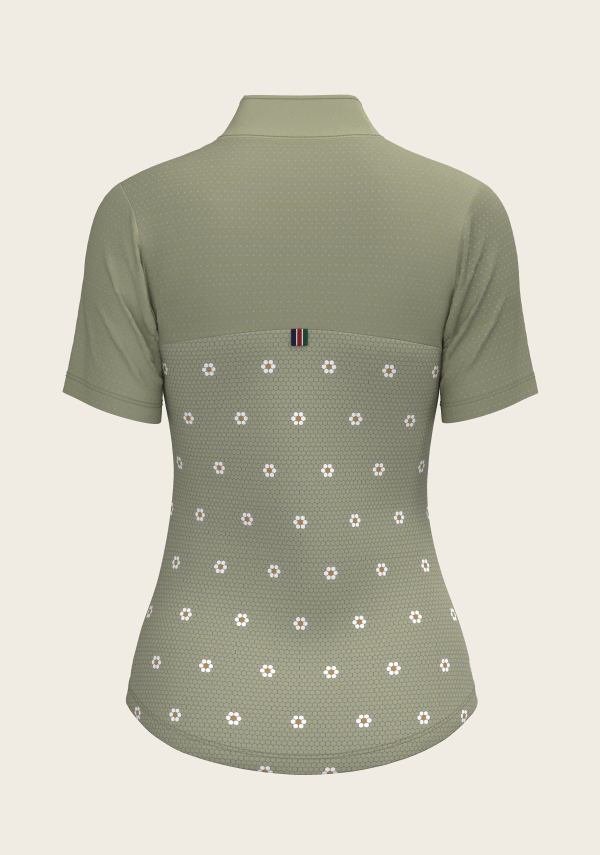 Mosaic Daises in Olive Short Sleeve Sport Sun Shirt - Espoir Equestrian - Equiluxe Tack