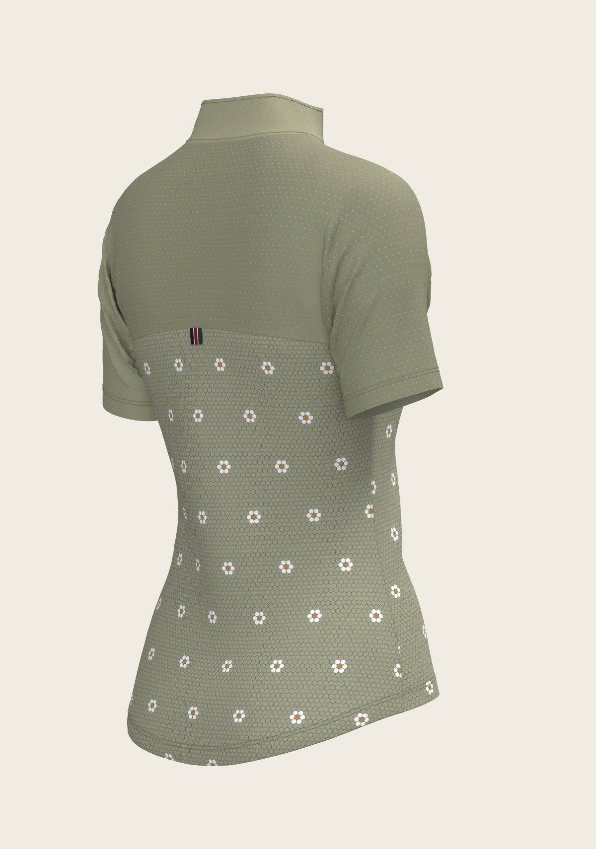 Mosaic Daises in Olive Short Sleeve Sport Sun Shirt - Espoir Equestrian - Equiluxe Tack