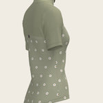 Mosaic Daises in Olive Short Sleeve Sport Sun Shirt - Espoir Equestrian - Equiluxe Tack