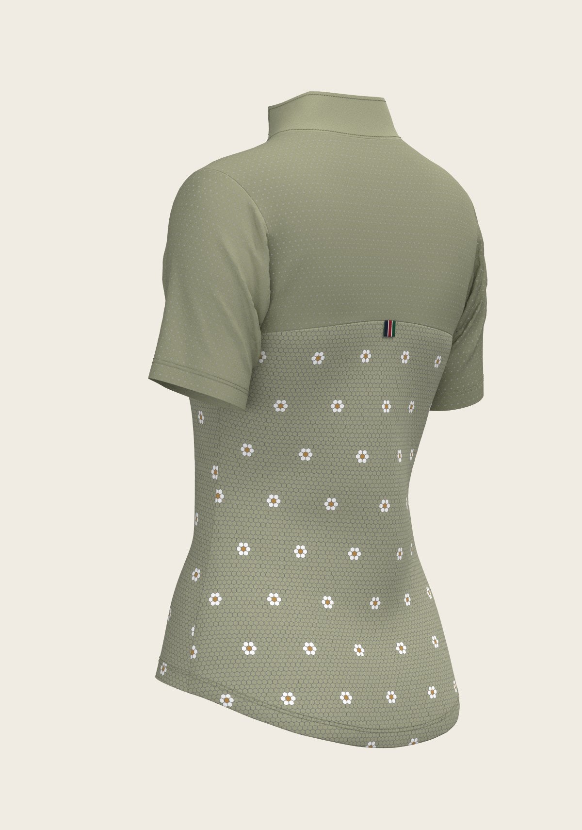 Mosaic Daises in Olive Short Sleeve Sport Sun Shirt - Espoir Equestrian - Equiluxe Tack