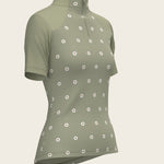 Mosaic Daises in Olive Short Sleeve Sport Sun Shirt - Espoir Equestrian - Equiluxe Tack