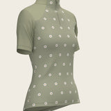 Mosaic Daises in Olive Short Sleeve Sport Sun Shirt - Espoir Equestrian - Equiluxe Tack