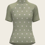 Mosaic Daises in Olive Short Sleeve Sport Sun Shirt - Espoir Equestrian - Equiluxe Tack