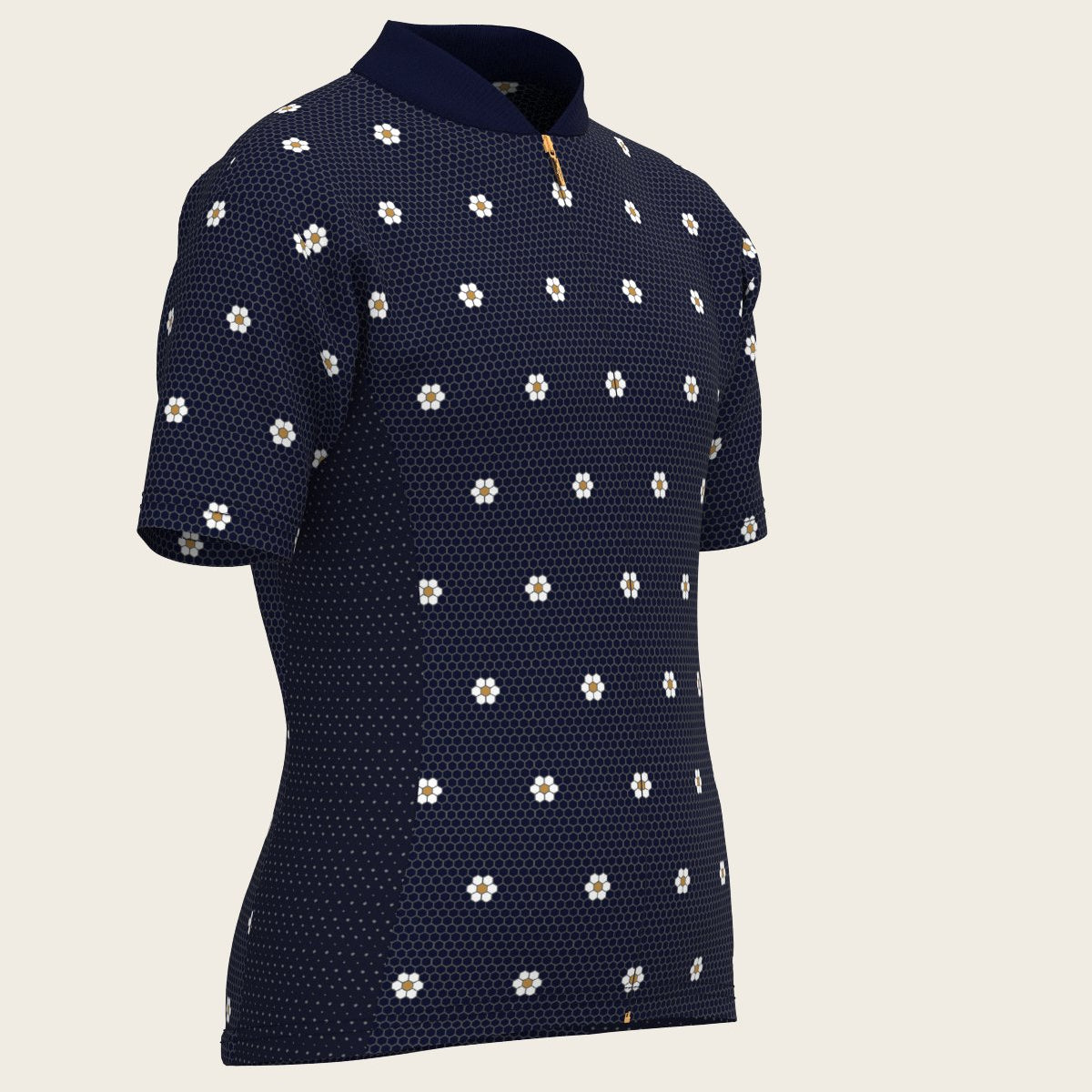 Mosaic Daisies in Navy Children's Short Sleeve Shirt - Espoir Equestrian - Equiluxe Tack