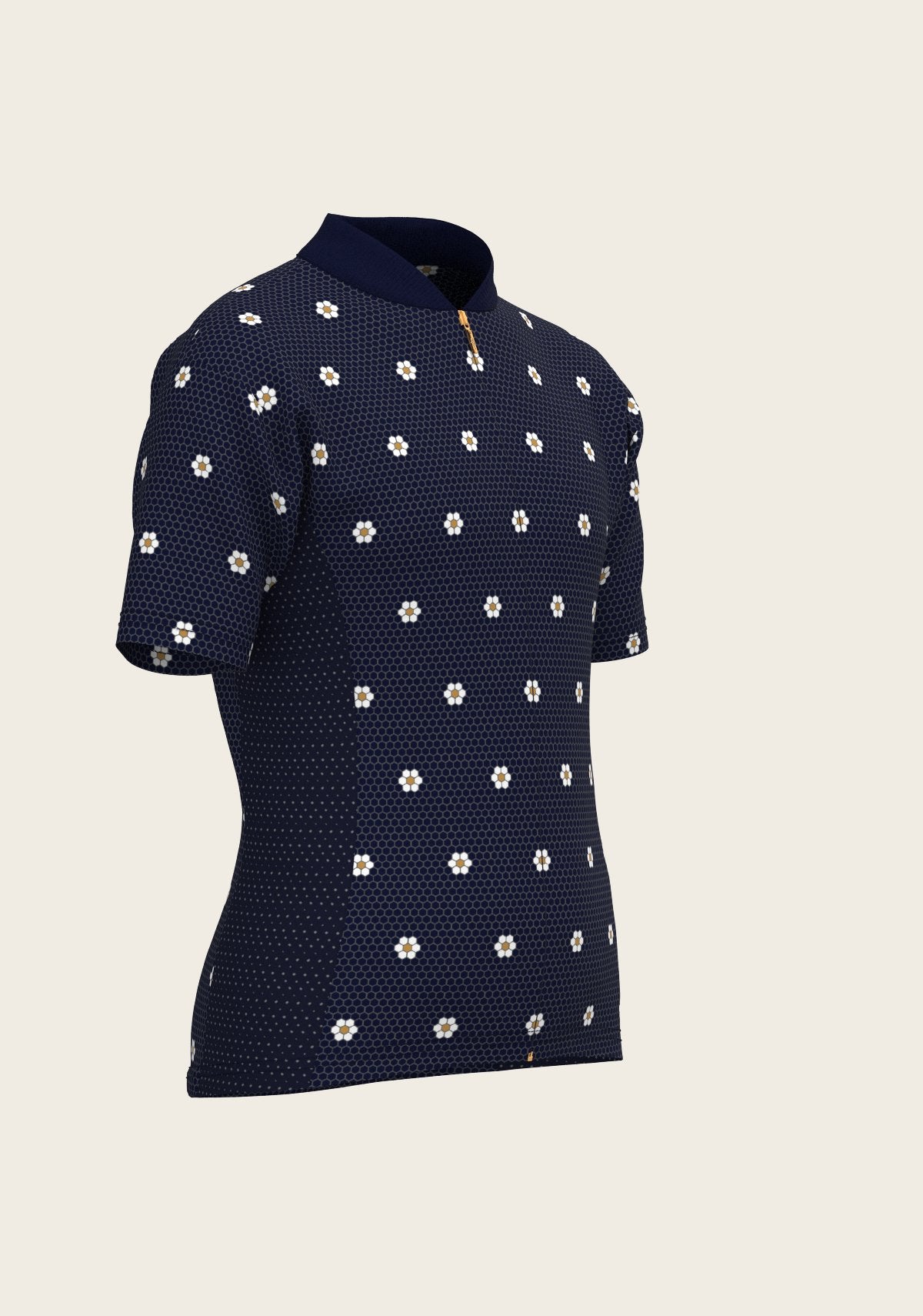 Mosaic Daisies in Navy Children's Short Sleeve Shirt - Espoir Equestrian - Equiluxe Tack