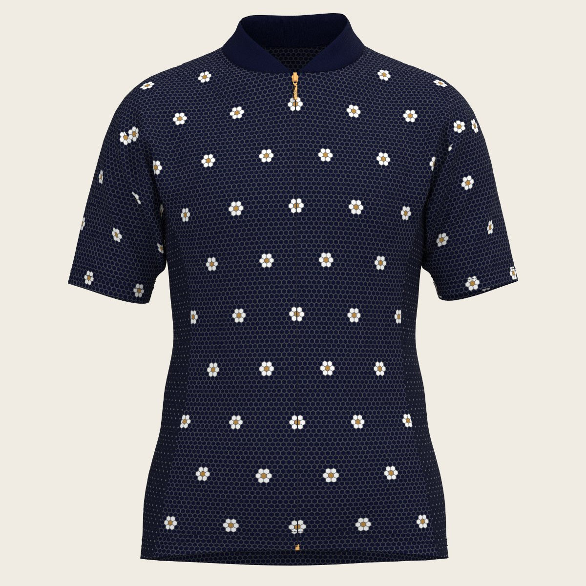 Mosaic Daisies in Navy Children's Short Sleeve Shirt - Espoir Equestrian - Equiluxe Tack