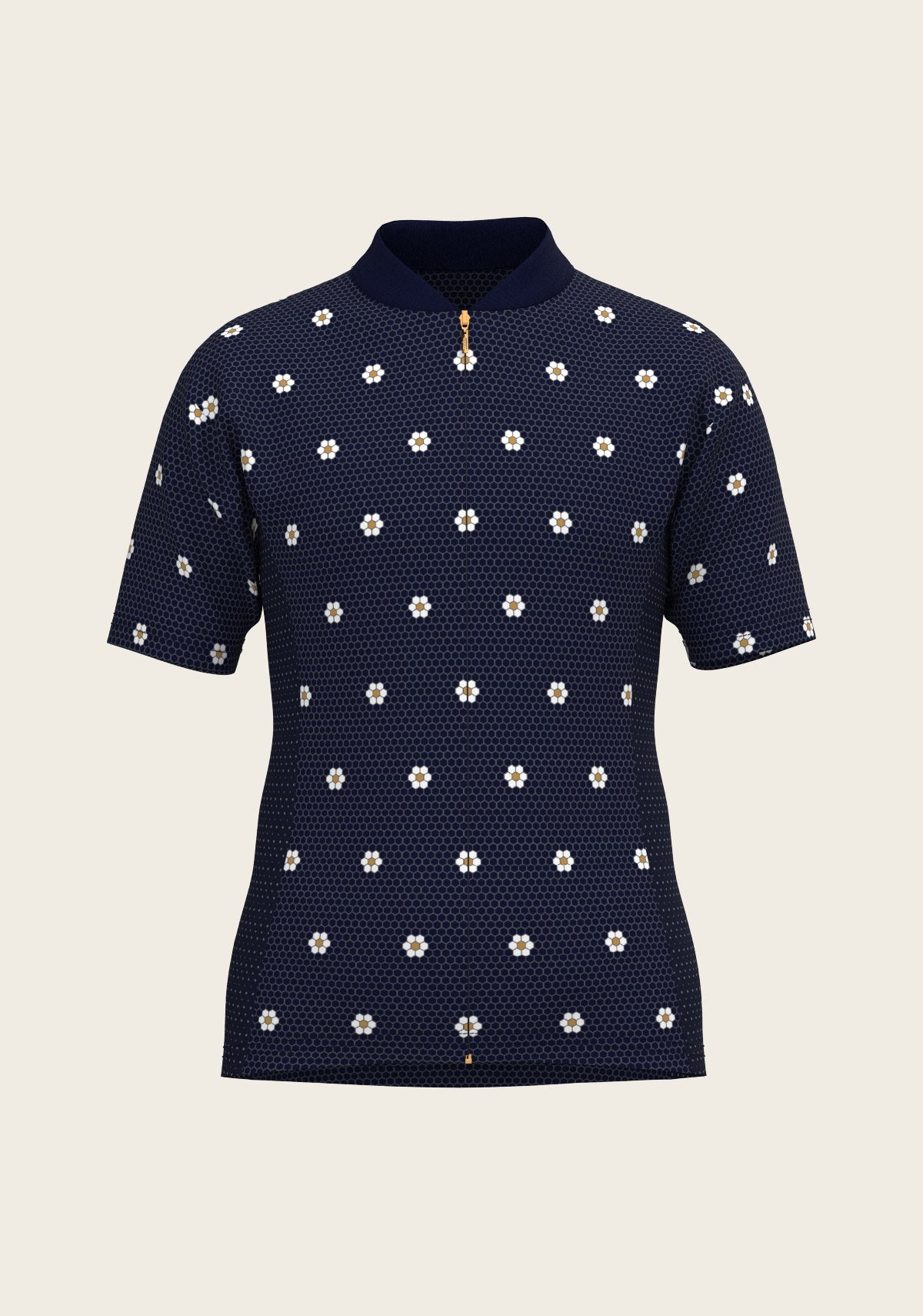 Mosaic Daisies in Navy Children's Short Sleeve Shirt - Espoir Equestrian - Equiluxe Tack