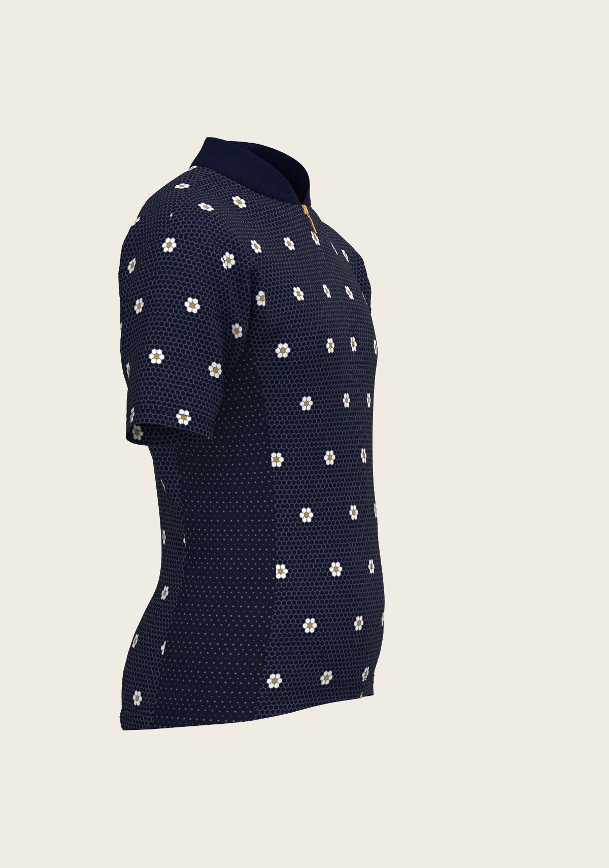 Mosaic Daisies in Navy Children's Short Sleeve Shirt - Espoir Equestrian - Equiluxe Tack