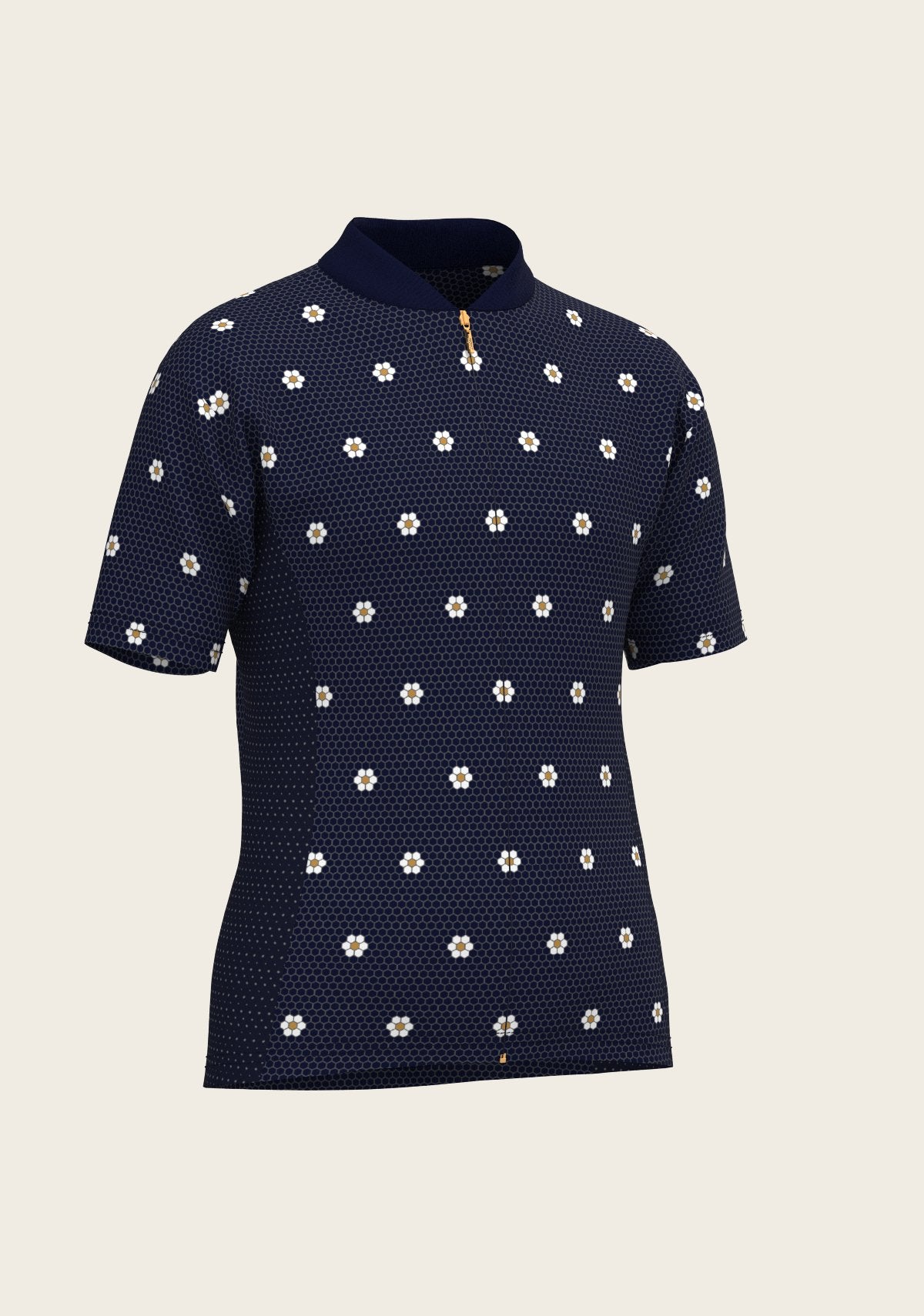 Mosaic Daisies in Navy Children's Short Sleeve Shirt - Espoir Equestrian - Equiluxe Tack