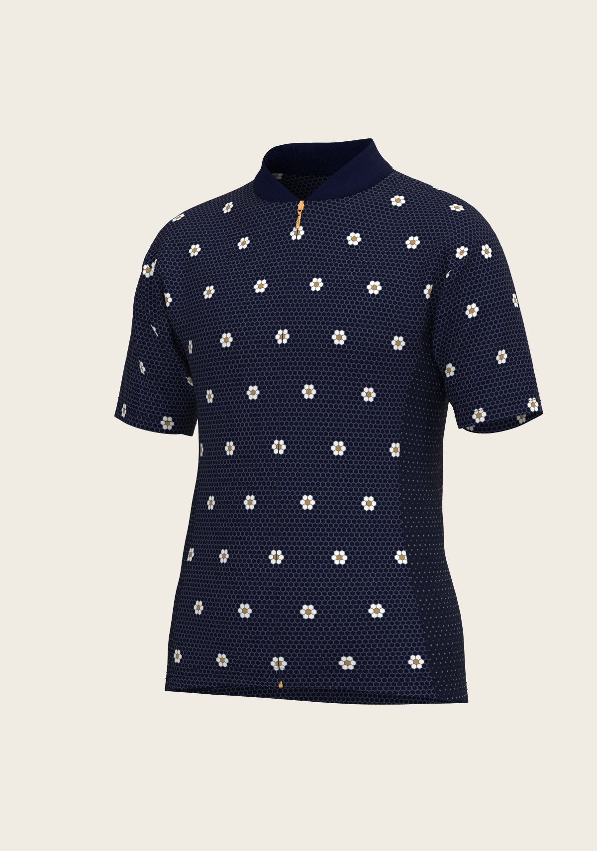 Mosaic Daisies in Navy Children's Short Sleeve Shirt - Espoir Equestrian - Equiluxe Tack