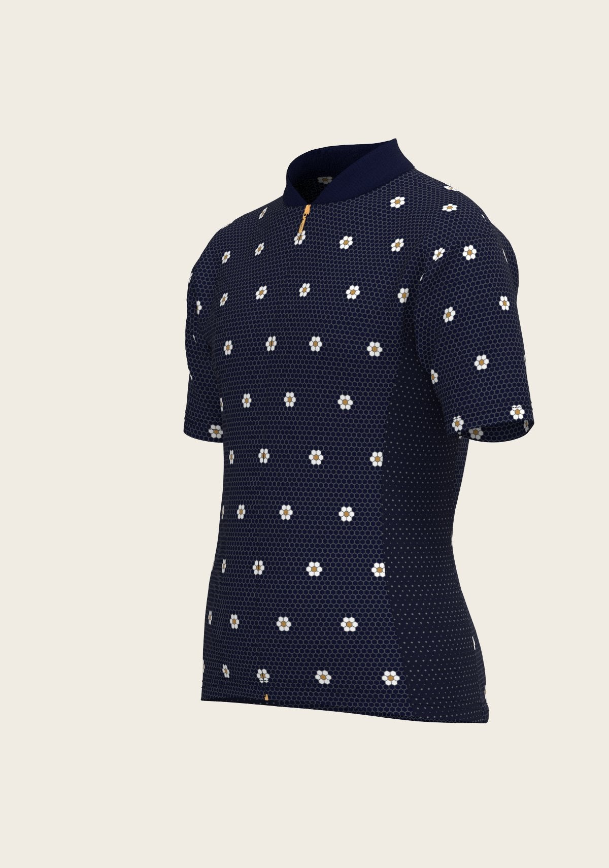 Mosaic Daisies in Navy Children's Short Sleeve Shirt - Espoir Equestrian - Equiluxe Tack