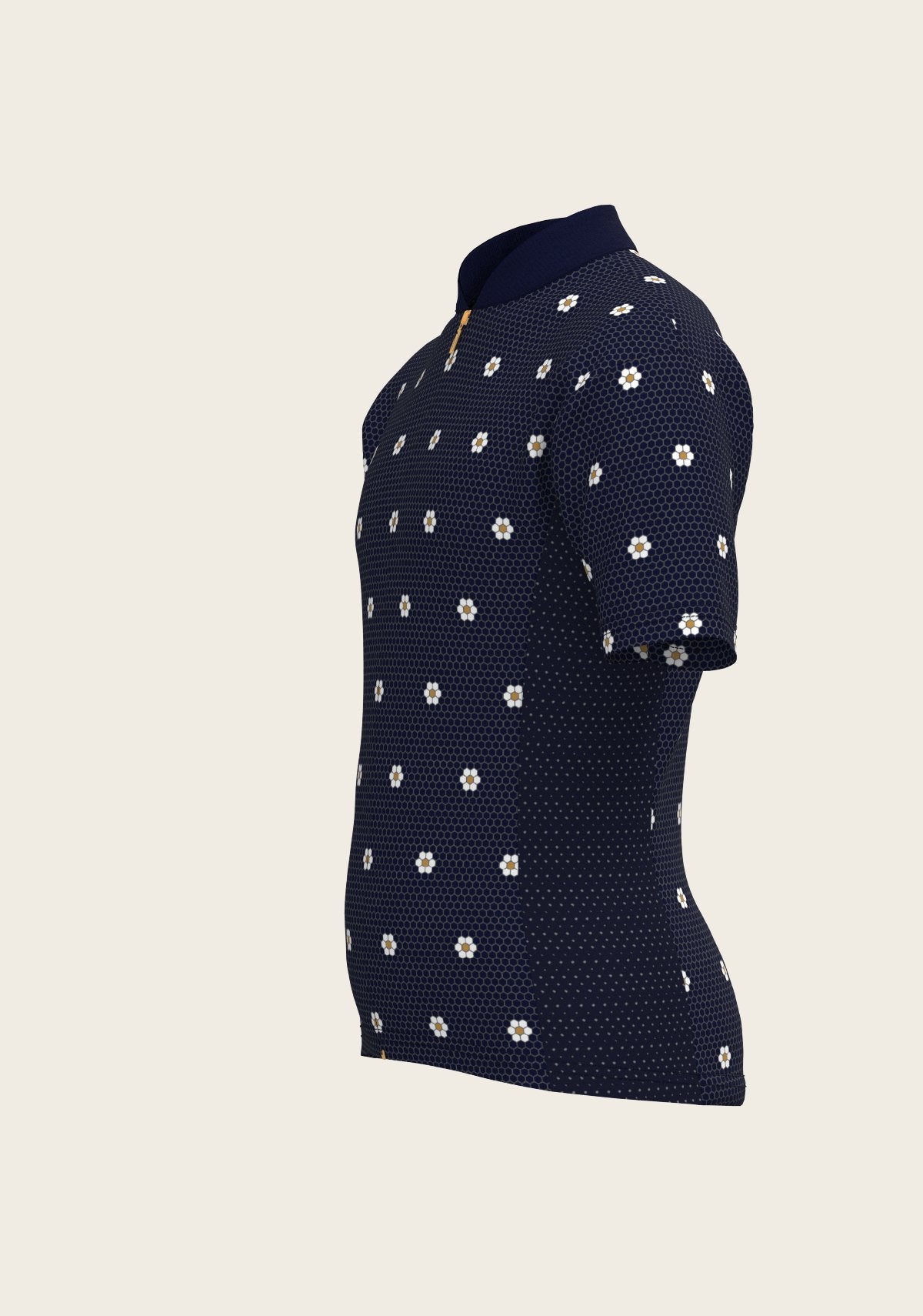 Mosaic Daisies in Navy Children's Short Sleeve Shirt - Espoir Equestrian - Equiluxe Tack