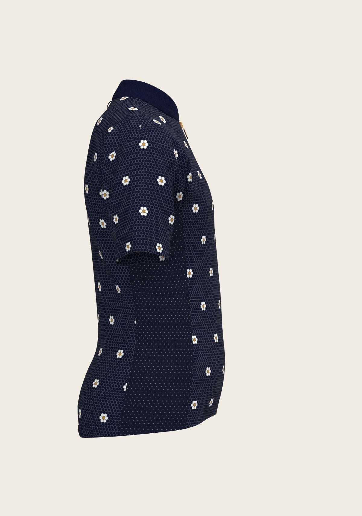 Mosaic Daisies in Navy Children's Short Sleeve Shirt - Espoir Equestrian - Equiluxe Tack