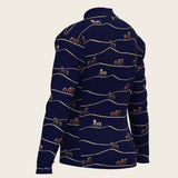 Navy Cheval Children's Long Sleeve Shirt - Espoir Equestrian - Equiluxe Tack