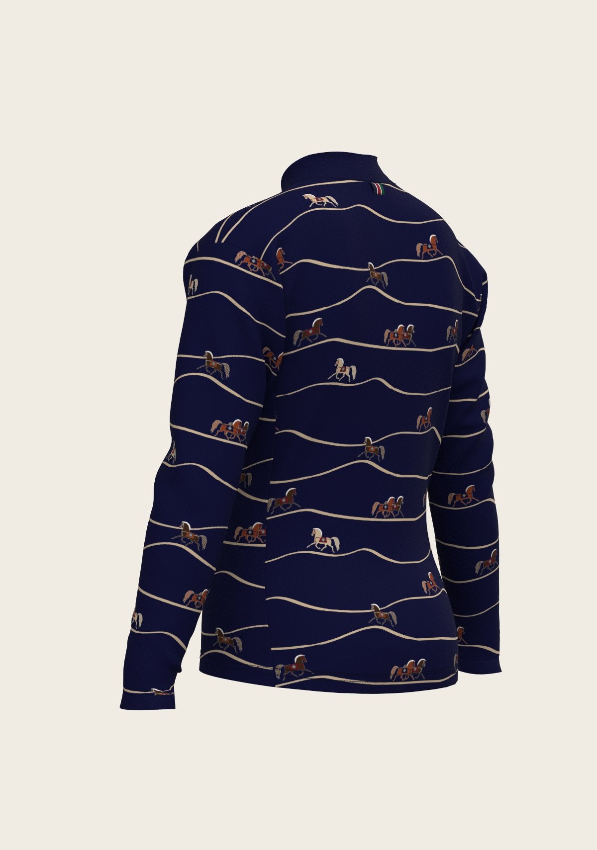 Navy Cheval Children's Long Sleeve Shirt - Espoir Equestrian - Equiluxe Tack