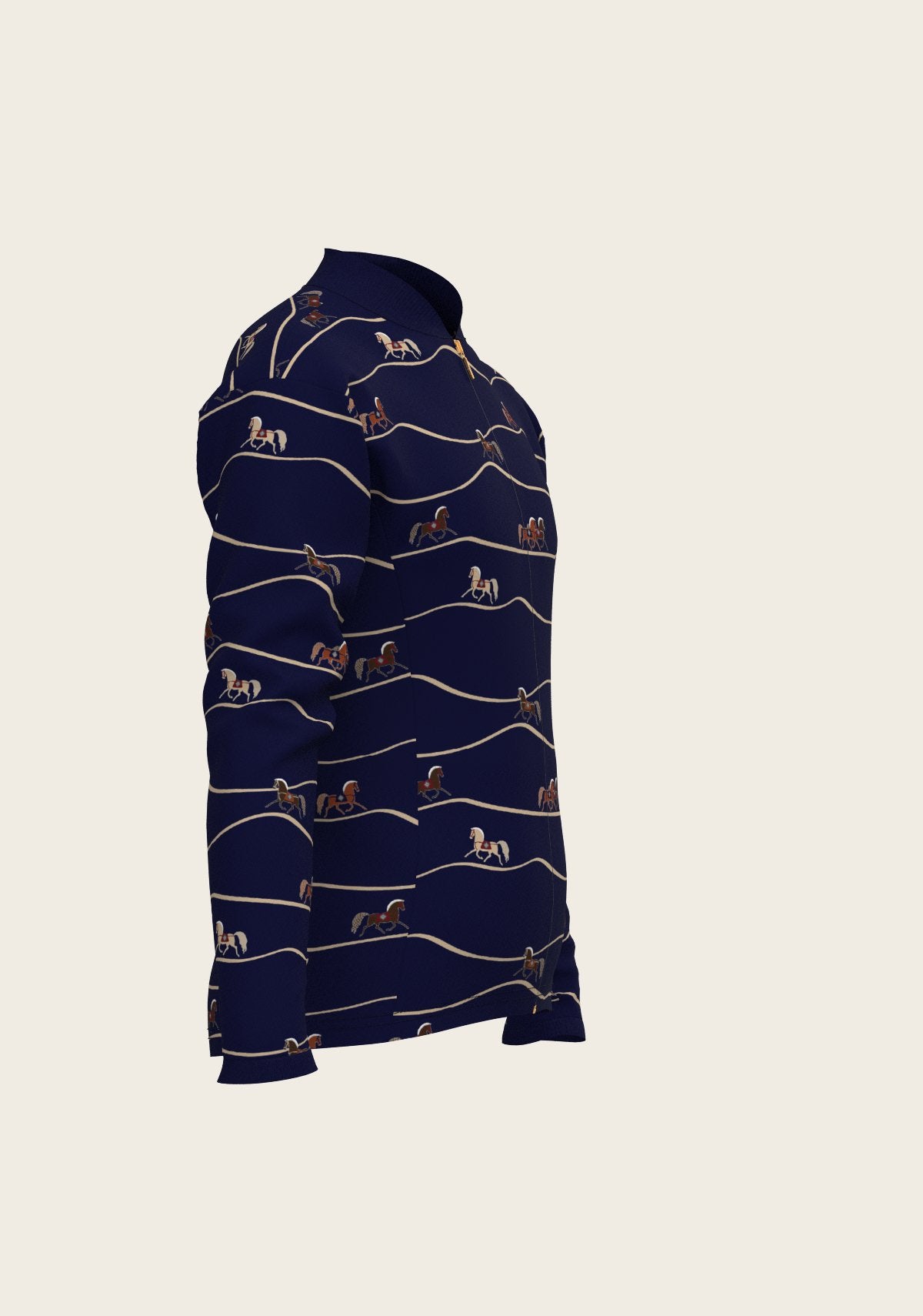 Navy Cheval Children's Long Sleeve Shirt - Espoir Equestrian - Equiluxe Tack