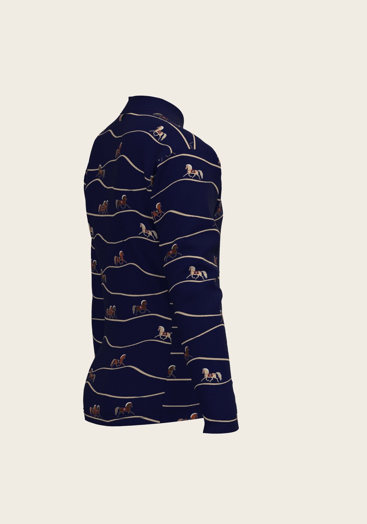 Navy Cheval Children's Long Sleeve Shirt - Espoir Equestrian - Equiluxe Tack