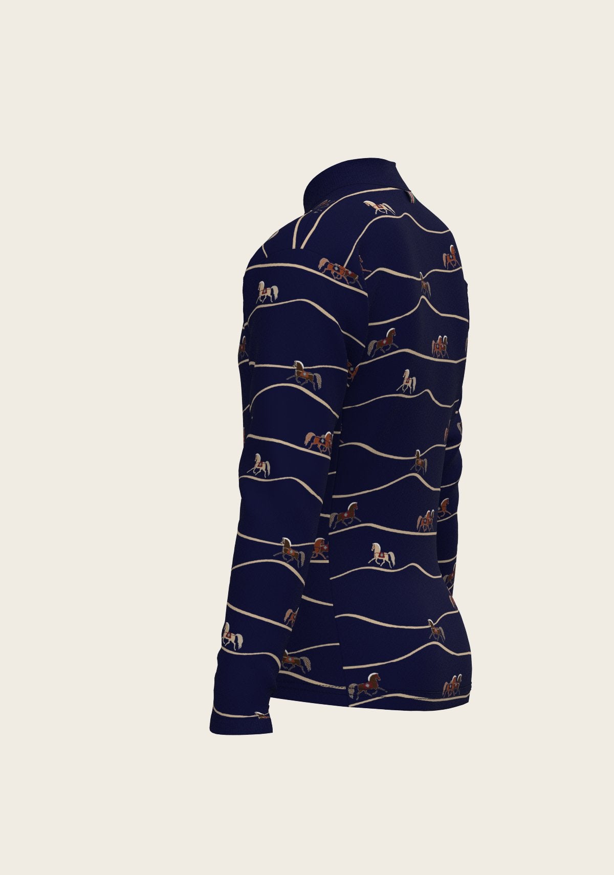 Navy Cheval Children's Long Sleeve Shirt - Espoir Equestrian - Equiluxe Tack