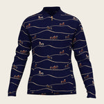 Navy Cheval Children's Long Sleeve Shirt - Espoir Equestrian - Equiluxe Tack