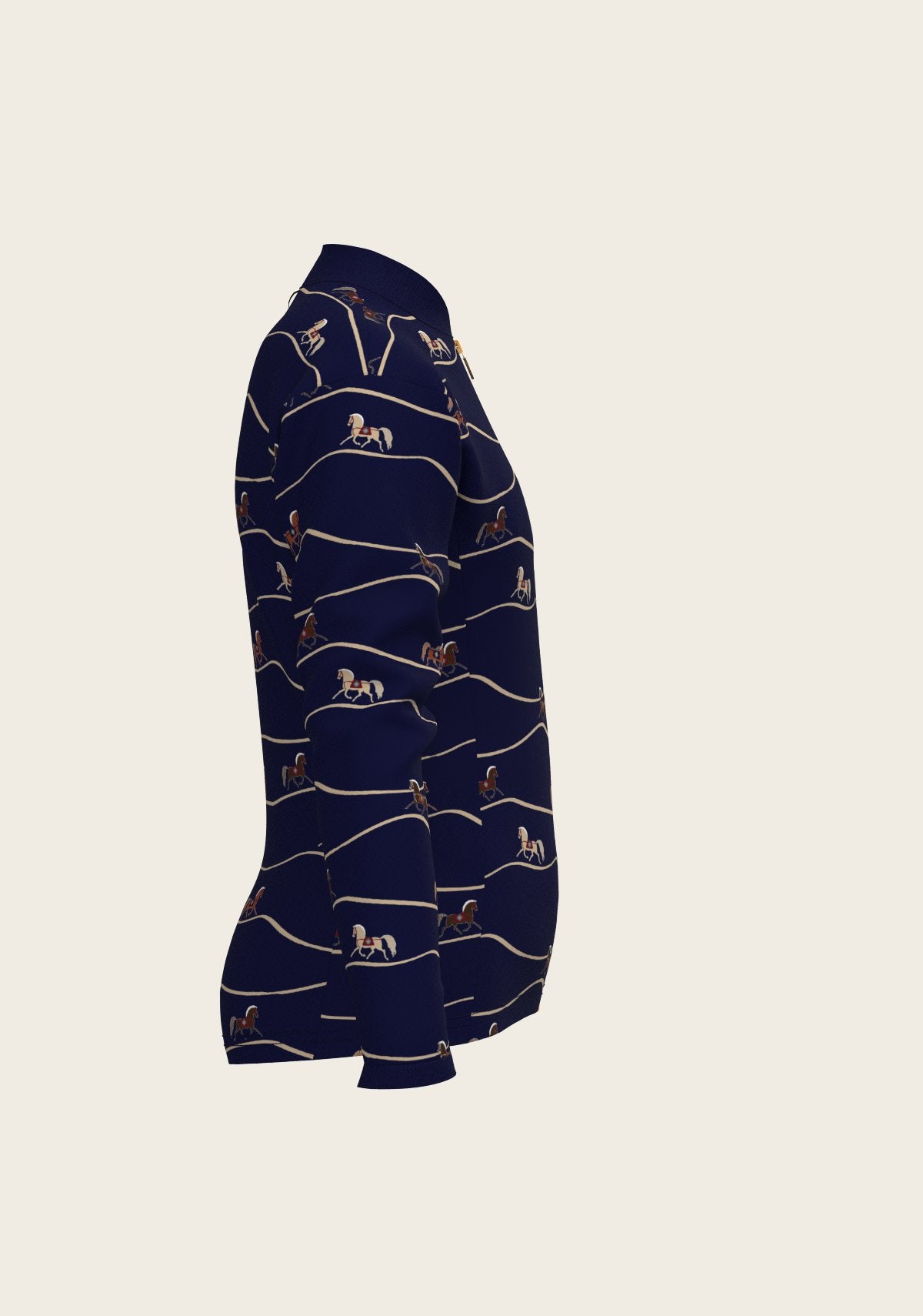 Navy Cheval Children's Long Sleeve Shirt - Espoir Equestrian - Equiluxe Tack