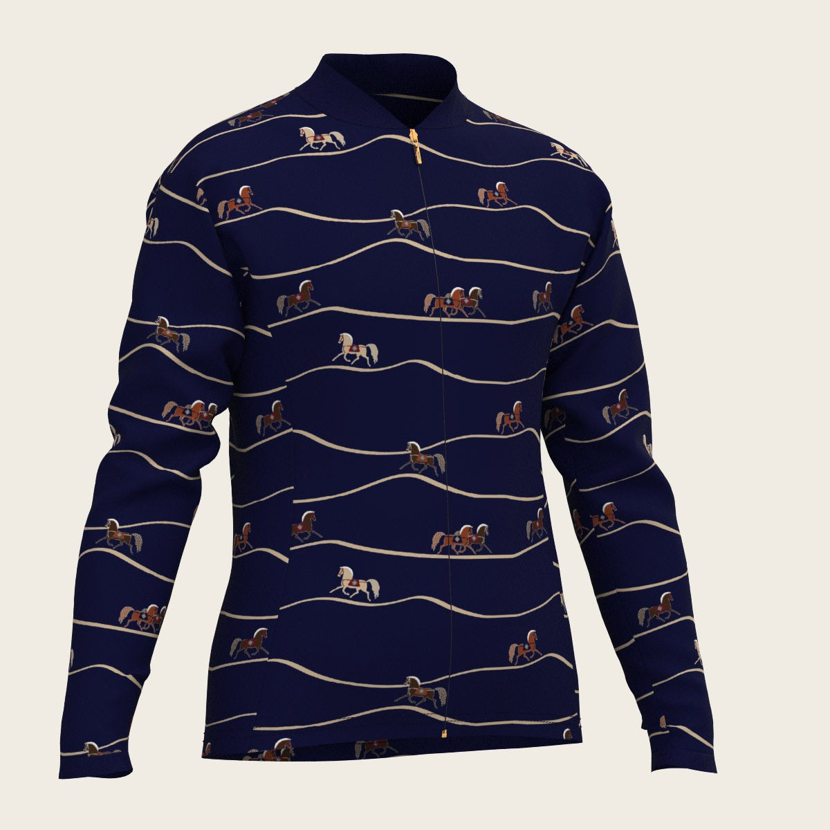 Navy Cheval Children's Long Sleeve Shirt - Espoir Equestrian - Equiluxe Tack