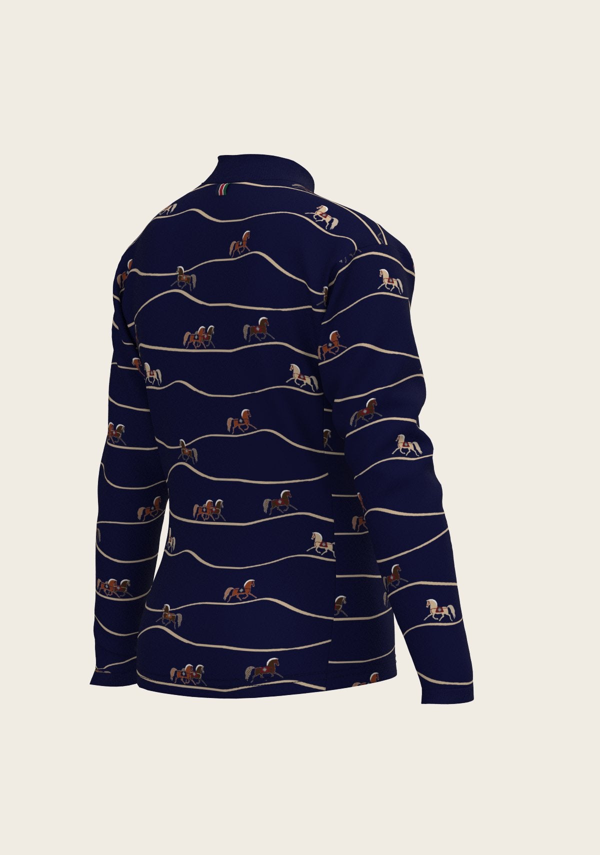 Navy Cheval Children's Long Sleeve Shirt - Espoir Equestrian - Equiluxe Tack