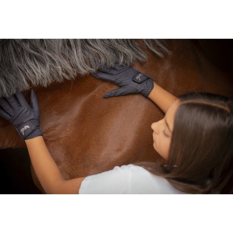 Navy Eden by Pénélope Prisma Strass Gloves - Children - Pénélope - Equiluxe Tack