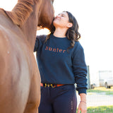 Navy "HUNTER" Sweatshirt - Rust - Ellany - Equiluxe Tack