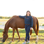 Navy "HUNTER" Sweatshirt - Rust - Ellany - Equiluxe Tack