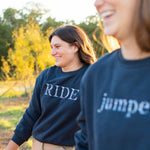 Navy "RIDE" Sweatshirt - Blue Ombre - Ellany - Equiluxe Tack