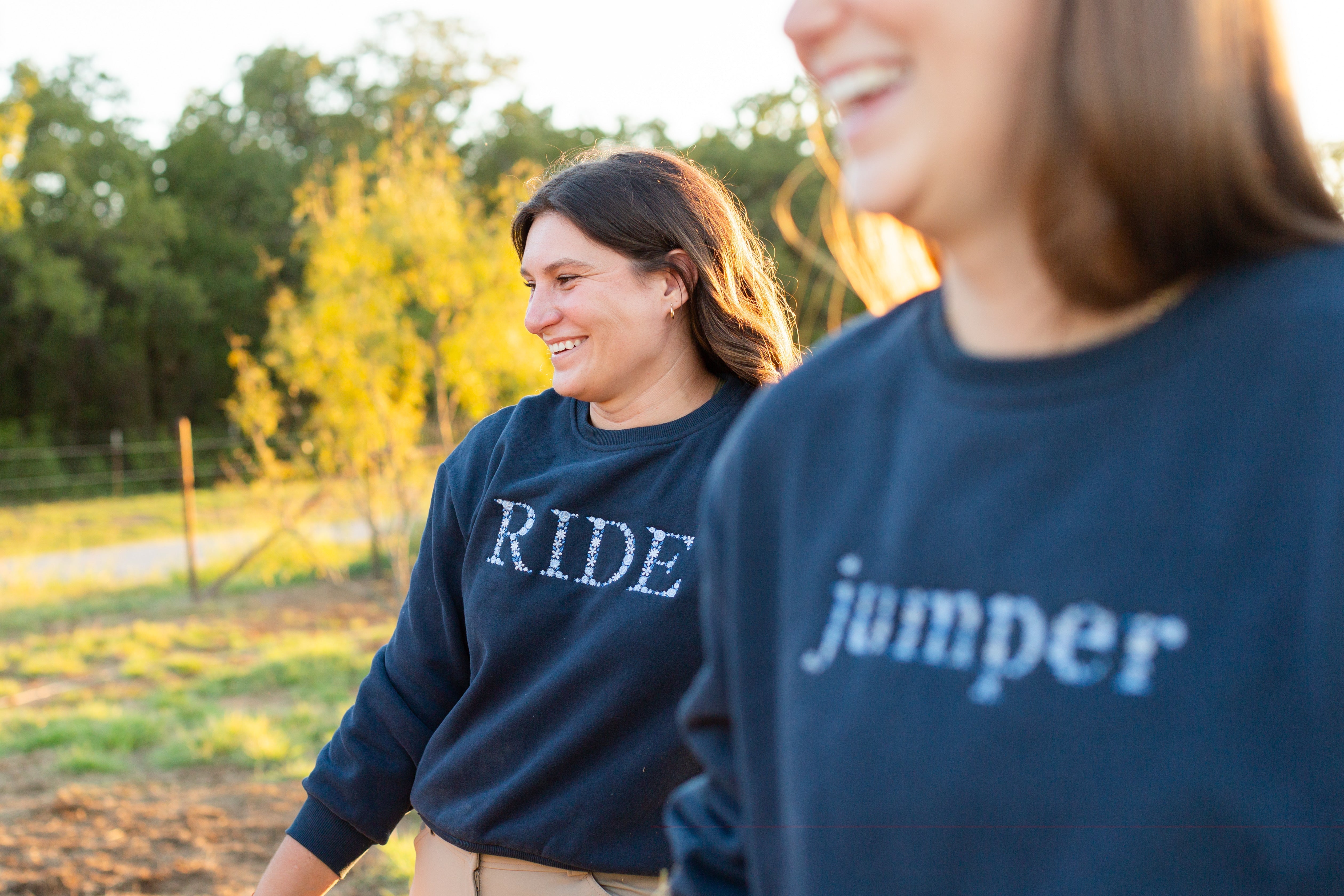 Navy "RIDE" Sweatshirt - Blue Ombre - Ellany - Equiluxe Tack