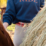 Navy "RIDE" Sweatshirt - Rust - Ellany - Equiluxe Tack