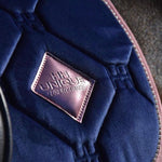 Navy Velvet Pearl Dressage Saddle Pad - FlexiTabz™© - Equiluxe Tack