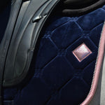 Navy Velvet Pearl Dressage Saddle Pad - FlexiTabz™© - Equiluxe Tack