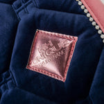 Navy Velvet Pearl Dressage Saddle Pad - FlexiTabz™© - Equiluxe Tack