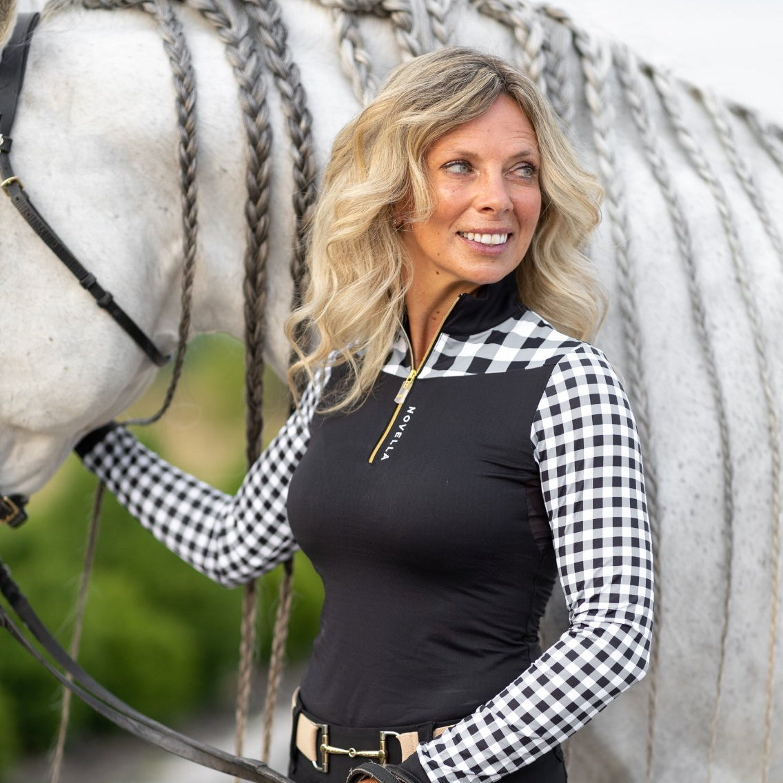 Novella Equestrian 'The Cody' Gingham Riding Shirt - Novella Equestrian - Equiluxe Tack