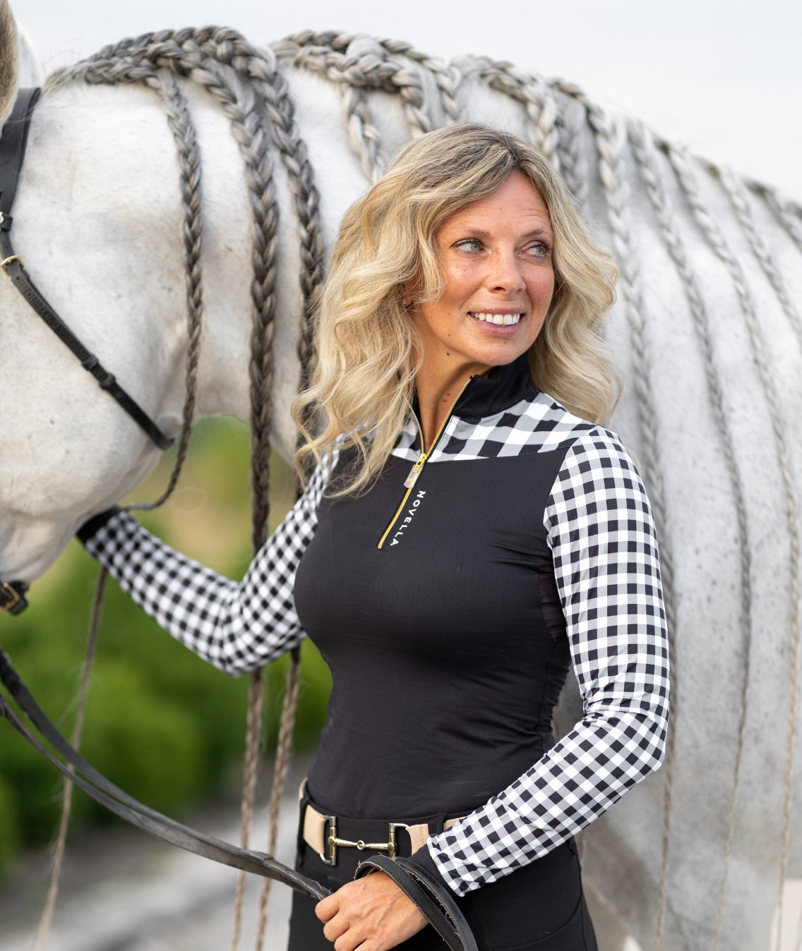 Novella Equestrian 'The Cody' Gingham Riding Shirt - Novella Equestrian - Equiluxe Tack