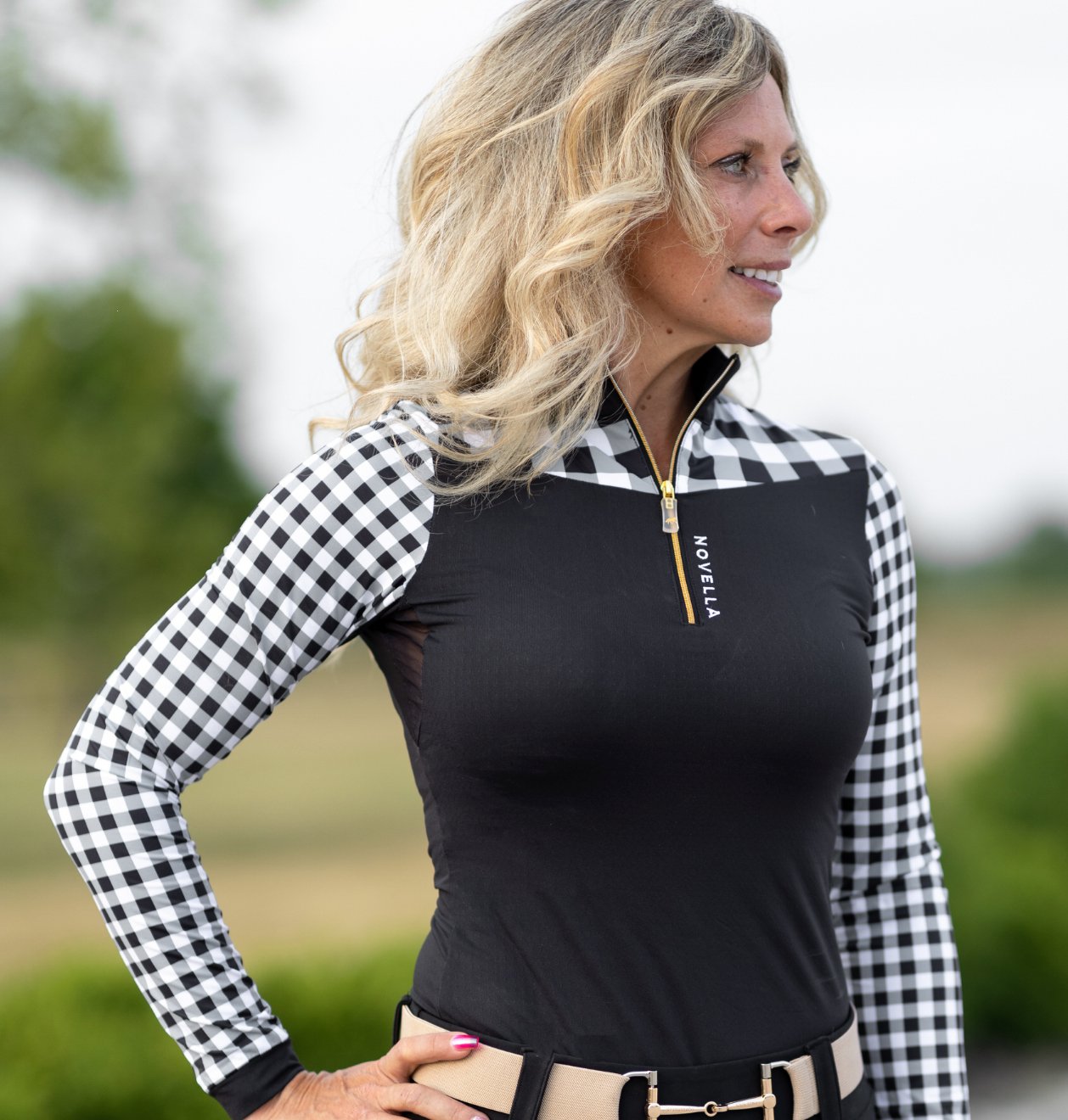 Novella Equestrian 'The Cody' Gingham Riding Shirt - Novella Equestrian - Equiluxe Tack